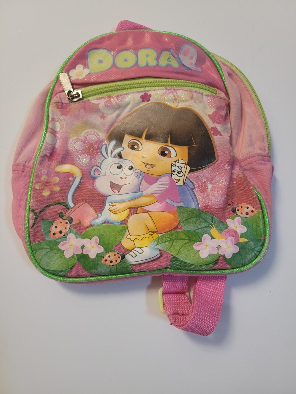Vintage Dora The Explorer Mini Backpack Pink Nickelodeon Toddler Book Bag